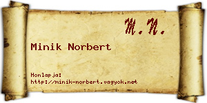 Minik Norbert névjegykártya